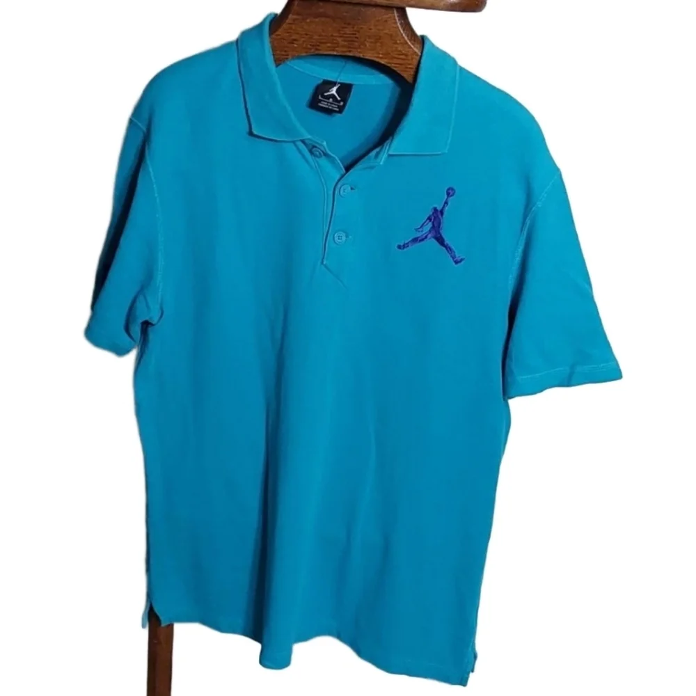 JORDAN FLY MEN'S TURQUOISE POLO SHIRT SIZE‎ LARGE